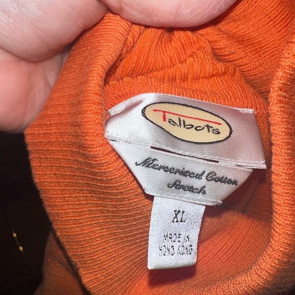 Talbots orange turtleneck sweater size extra large - Picture 3 of 3